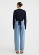 Micah Knit Wrap Top_Navy