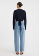 Micah Knit Wrap Top_Navy