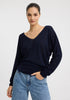 Micah V-Neck Knit Pullover_Navy