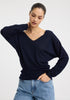 Micah V-Neck Knit Pullover_Navy