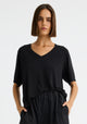 Millie V-Neck Tee_Black