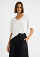 Millie V-Neck Tee_White