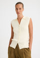 Raffa Knit Buttoned Top_Cream