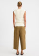 Raffa Knit Buttoned Top_Cream