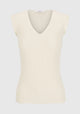 Raffa Knit V-Neck Top_Cream