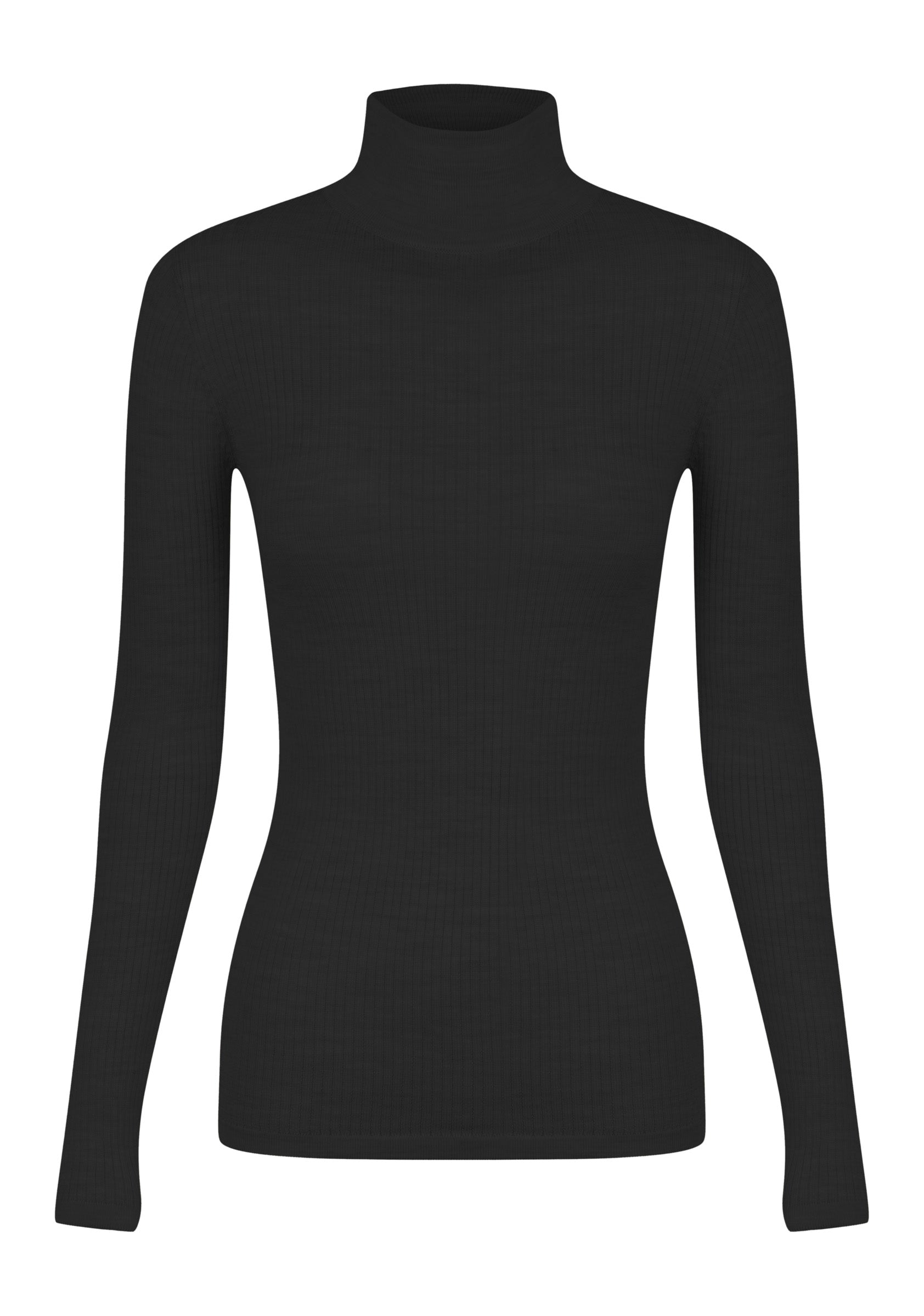 Morri Merino Rib High Neck_Black