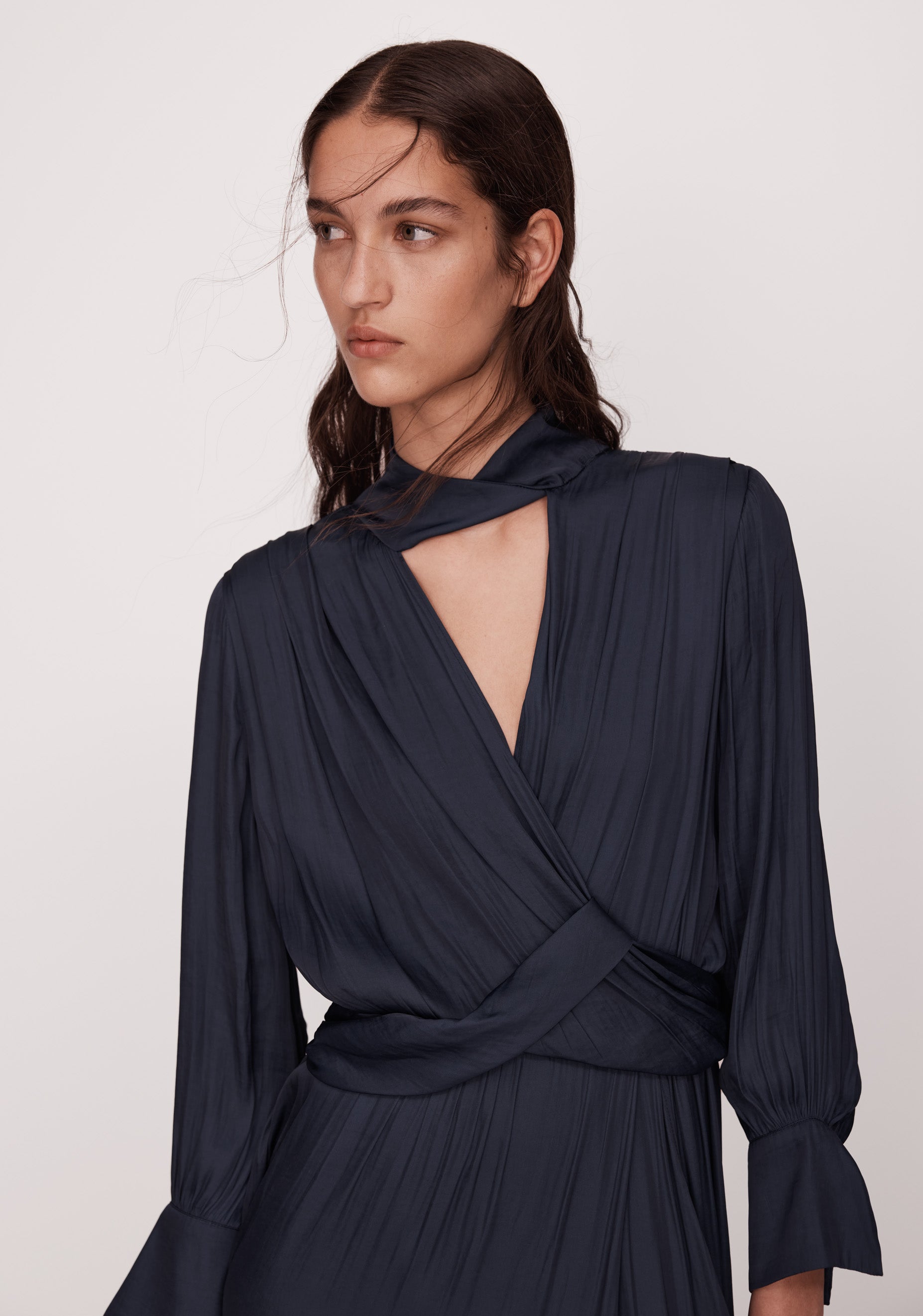 knee length dresses for ladies Oriana Midi Dress Navy – Morrison